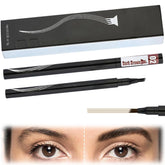 2PCS 3D Waterproof Microblading Eyebrow Pencil Contouring Pen, Upgraded 4 Micro-Fork Tipped Magic Eyebrow Pencil, 2024 New Eyebrow Microblading Pen (02 Dark Brown)